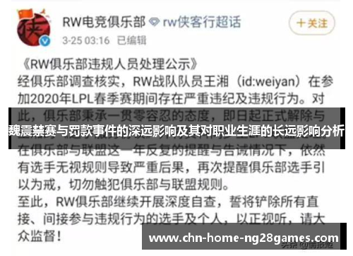 魏震禁赛与罚款事件的深远影响及其对职业生涯的长远影响分析 魏震禁赛与罚款事件的深远影响及其对职业生涯的长远影响分析